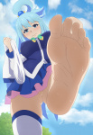  aqua_(konosuba) barefoot blue_hair feet female konosuba soles solo toes zorzero_(artist)  rating:Questionable score:5 user:melvinbros